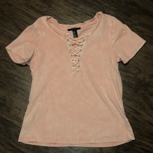Distress Wash Criss Cross Tee